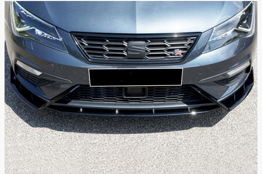Seat Leon 2013–2020 Front læbespoiler DPT V-3 (2017-2020, blank sort) Image