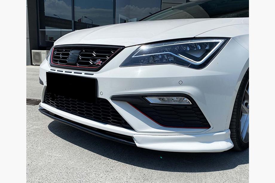Seat Leon 2013–2020 DPT V-3 front lipspoiler (2013-2016, blank højglans) Image