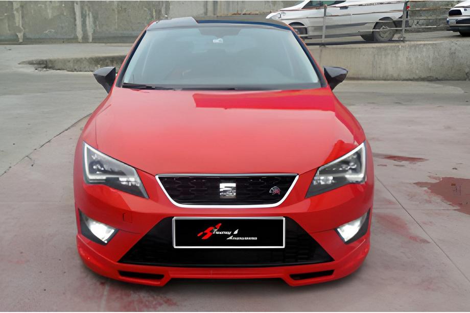 Seat Leon 2013–2020 Front lipspoiler DPT V-4 (2013-2016, sort højglans) Image
