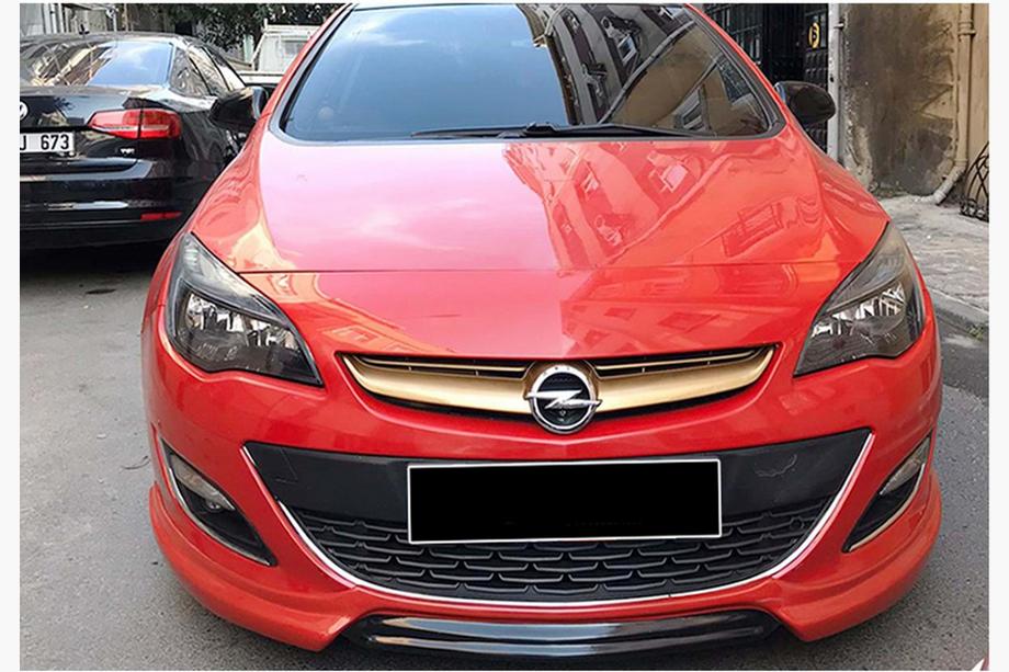 Opel Astra J 2009–2015 Front lip spoiler DPT V-1 (sort højglans) Foto 2