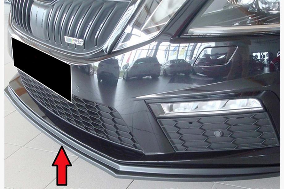 Skoda Octavia III A7 2013–2019 Front læbespoiler DPT V-2 (2017-2019 RS, sort højglans) Image