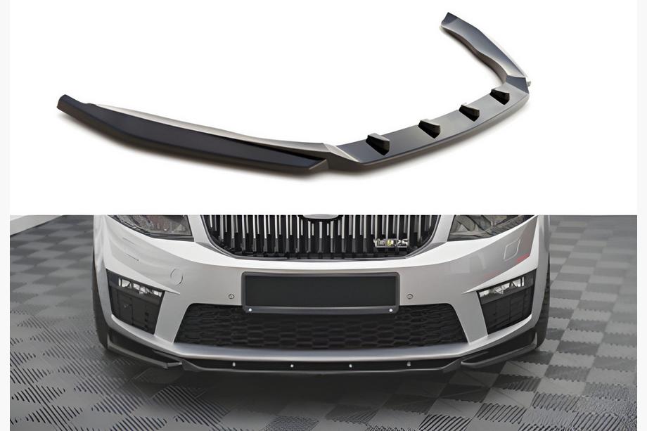 Skoda Octavia III A7 2013–2019 Front læbe DPT V-2 (til RS, 2013-2017, højglans sort) Image