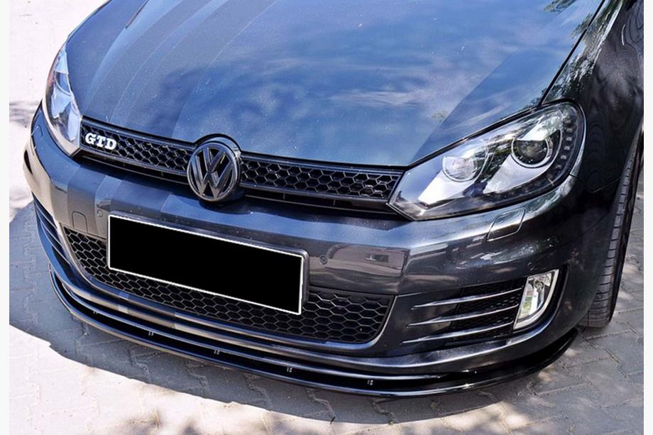 Volkswagen Golf 6 2008–2014 DPT V-2 frontlip (til GTI, sort højglans) Image