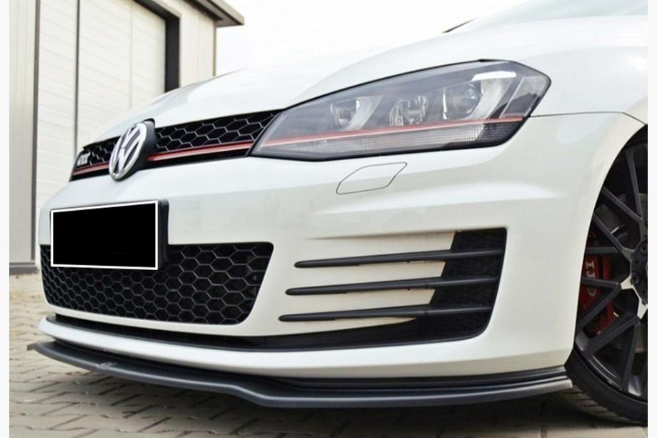 Volkswagen Golf 7/E-Golf 2012–2020 Front læbespoiler DPT V-2 (til GTI, 2012-2017, blank sort) Image