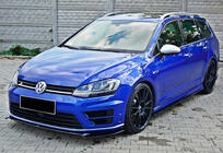 Volkswagen Golf 7/E-Golf 2012–2020 DPT V-2 front læbespoiler (til R / R-Line HB, 2012-2017, blank sort) foto 1