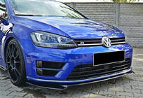 Volkswagen Golf 7/E-Golf 2012–2020 DPT V-2 front læbespoiler (til R / R-Line HB, 2012-2017, blank sort) foto 2