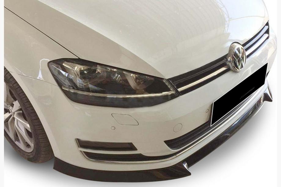 Volkswagen Golf 7/E-Golf 2012–2020 Front lip spoiler DPT V-4 (til original kofanger, 2012-2017, blank sort) Image