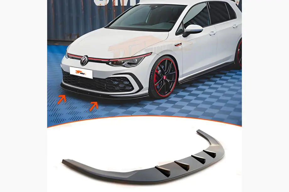 Volkswagen Golf 8 2019– DPT front læbespoiler (til GTI, blank sort) Image