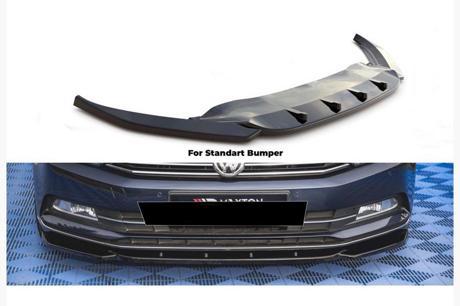 Volkswagen Passat B8 2015–2023 Front lipspoiler DPT V-1 (2015-2019 EU, blank højglans) Image