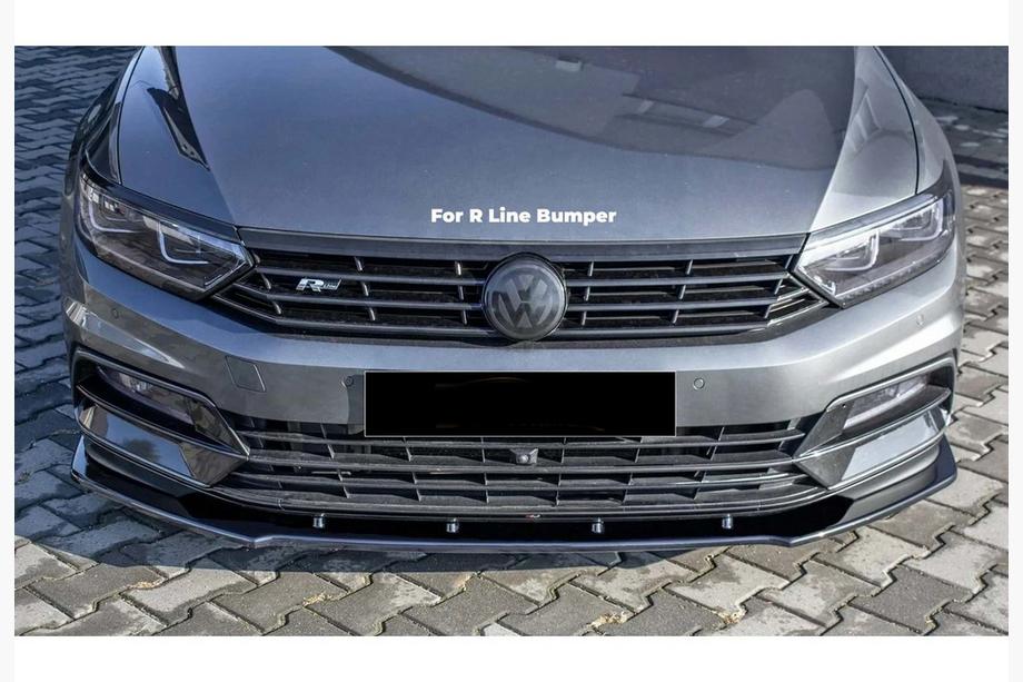 Volkswagen Passat B8 2015–2023 Forreste frontlæbe DPT V-1 (til R-Line, 2015-2019 EU, blank sort) Image