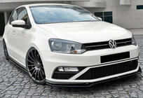 Volkswagen Polo 2010–2017 DPT front lip spoiler (til GTI, 2014-2017, blank sort) foto 2