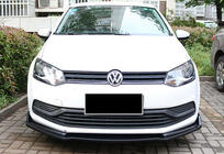 Volkswagen Polo 2010–2017 Front læbesplitter DPT V-2 (blank sort) foto 3