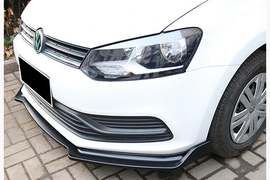 Volkswagen Polo 2010–2017 Front læbesplitter DPT V-2 (blank sort) Image