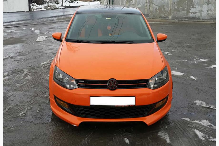 Volkswagen Polo 2010–2017 Front læbespoiler DPT (2009-2013, sort højglans) Image