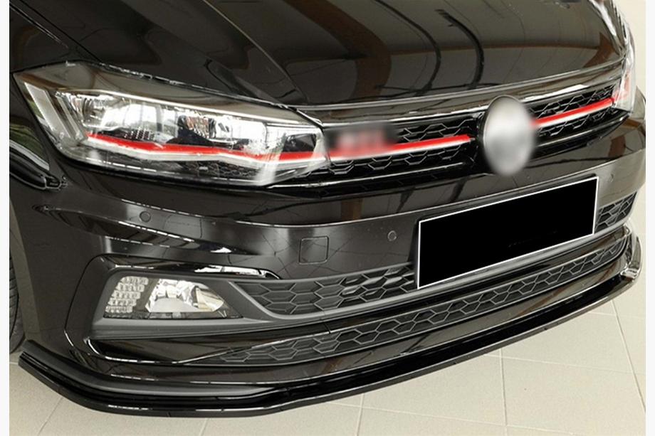 Volkswagen Polo 2017– Forreste lipspoiler DPT V-1 (til GTI, højglans sort) Image