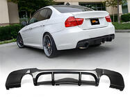 BMW 3-serie E90/E91 2005–2011 Bagdiffusor DPT V-4 (til E90 M-Sport, blank sort) foto 1