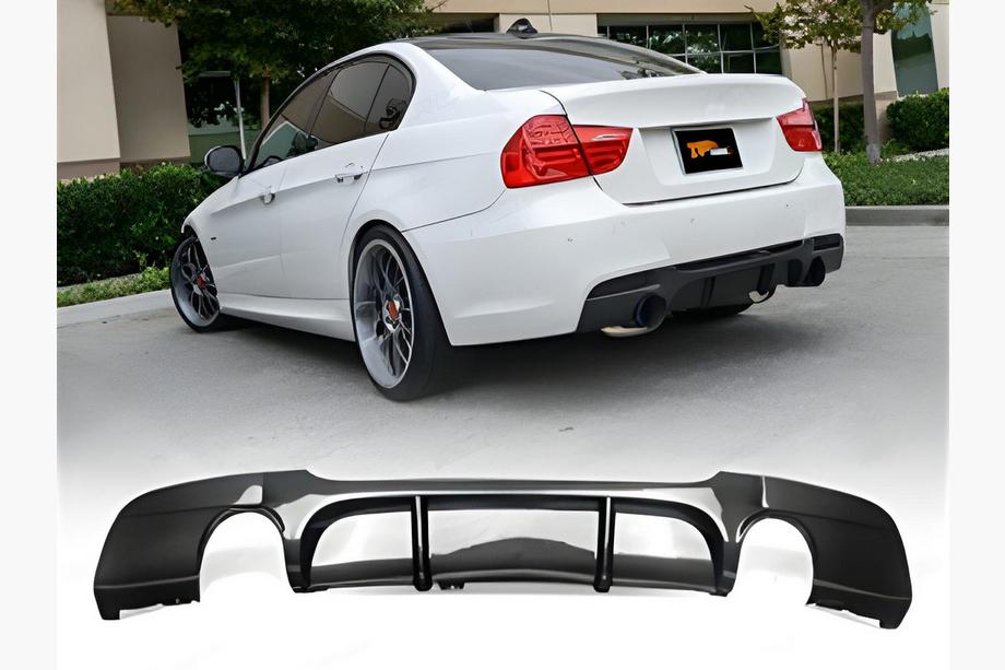 BMW 3-serie E90/E91 2005–2011 Bagdiffusor DPT V-4 (til E90 M-Sport, blank sort) Image
