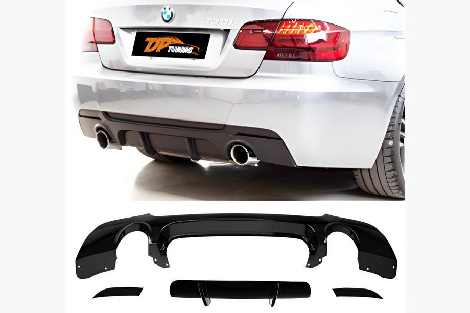 BMW 3-serie E92/E93 2006–2013 DPT bageste diffuser (til E92 M-Sport, blank sort) Image