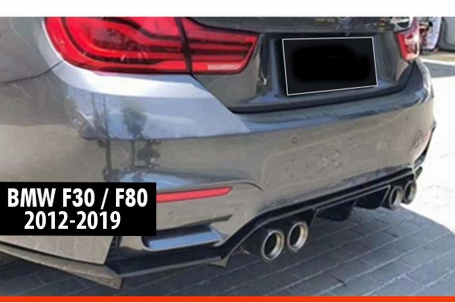BMW 3-serie F30/F31 2012–2019 Bagdiffusor DPT V-2 (til Vorstainer, blank sort) Image