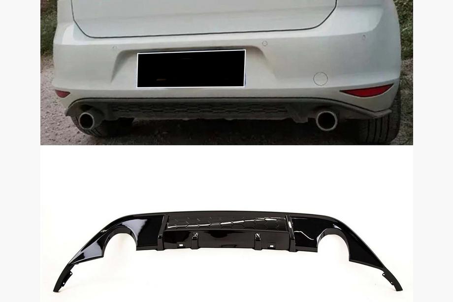 Volkswagen Golf 7/E-Golf 2012–2020 Bagdiffusor DPT V-3 (til GTI, 2012-2017, blank sort) Image