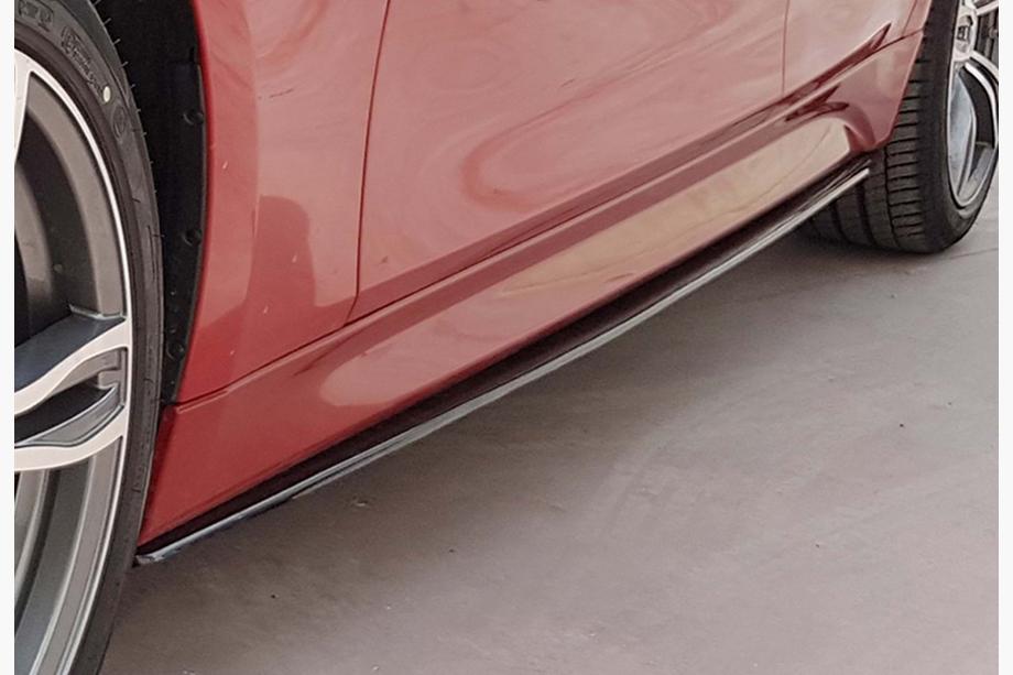 BMW 3-serie F30/F31 2012–2019 DPT V-3 sideskørt-omlægninger (til M-Sport sideskørter, sort højglans) Image