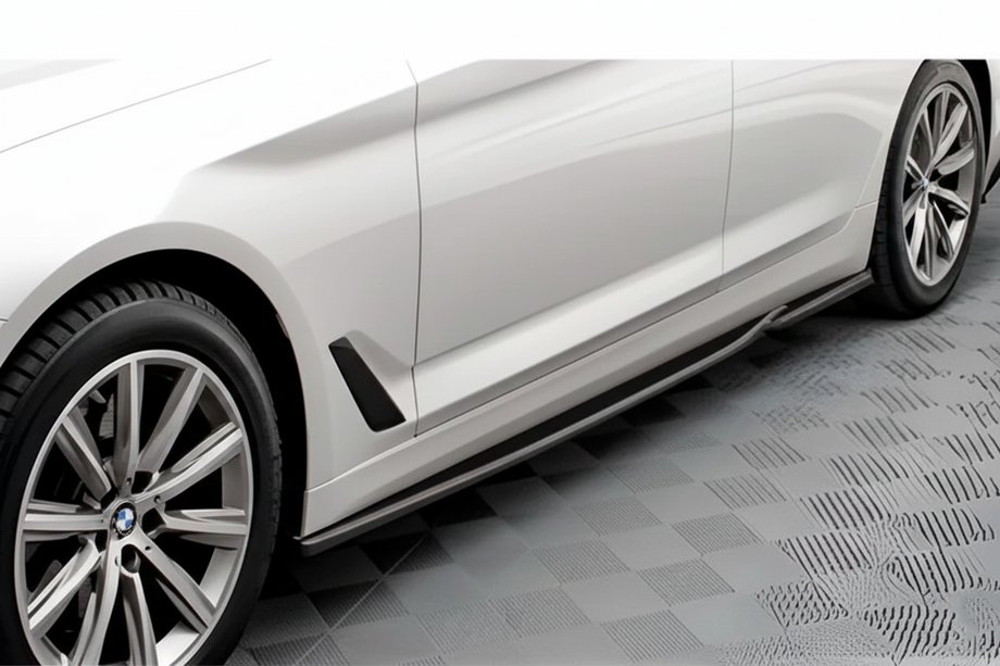 BMW 5-serie G30/G31 2017–2023 DPT V-2 sideskørt-extensions (til M-Sport/M5 sideskørter, sort højglans) Foto 1
