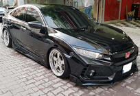 Honda Civic Sedan X 2016–2021 DPT V-4 sideskørter (sort højglans) foto 1