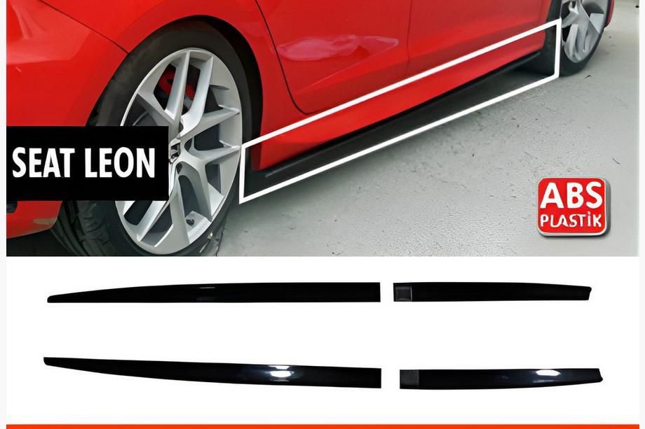 Seat Leon 2013–2020 Sidedørsskørter DPT V-5 (sort højglans) Foto 1