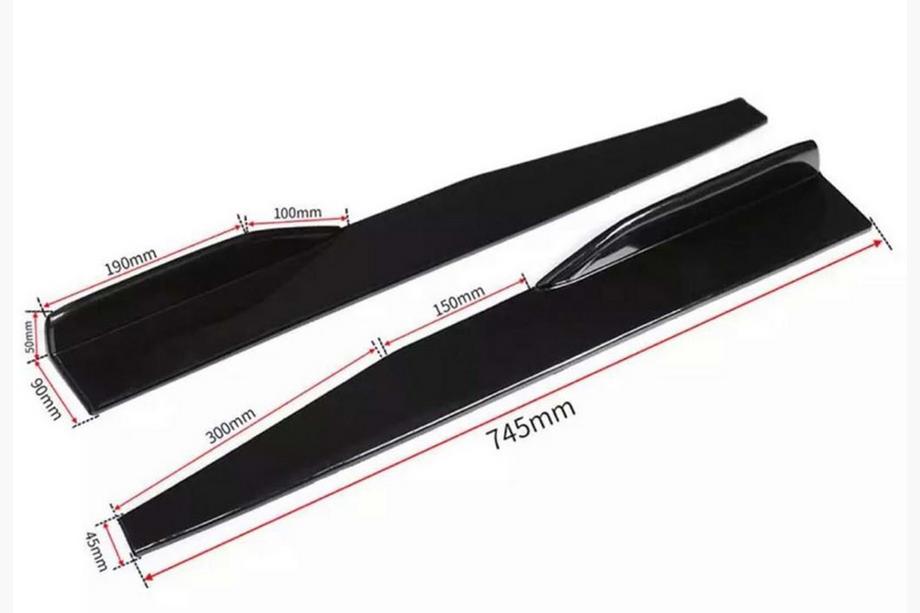 Universelle sideskørtelister DPT Aero Black (blank sort) Foto 8