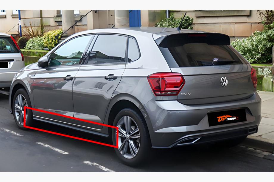 Volkswagen Polo 2017– Sideskørter DPT V-2 (blank sort) Image