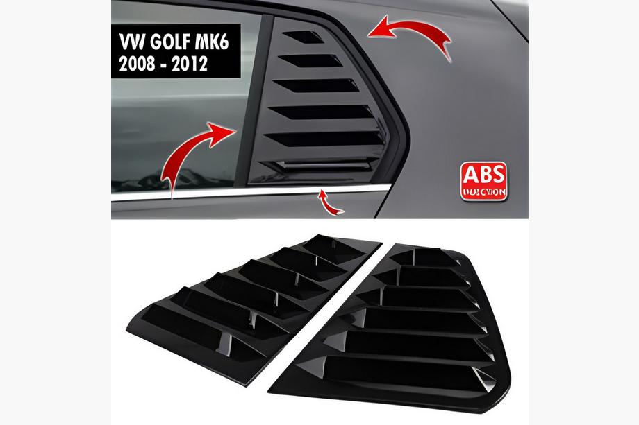 Volkswagen Golf 6 2008–2014 Afdækninger til bagerste sideruder DPT V-1 (sort højglans, 2 stk) Image