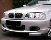 BMW 3-serie E46 1998–2006 Frontspoilerlæbe til forreste kofanger Flap DPT (sort højglans) foto 1
