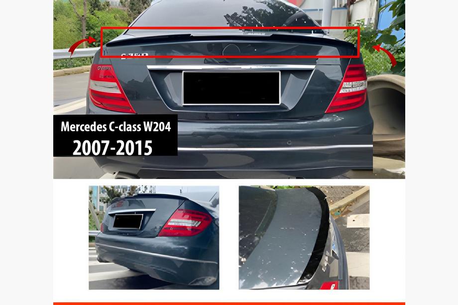 Mercedes C-class W204 2007–2015 Spoiler DPT V-1 (højglans sort) Image