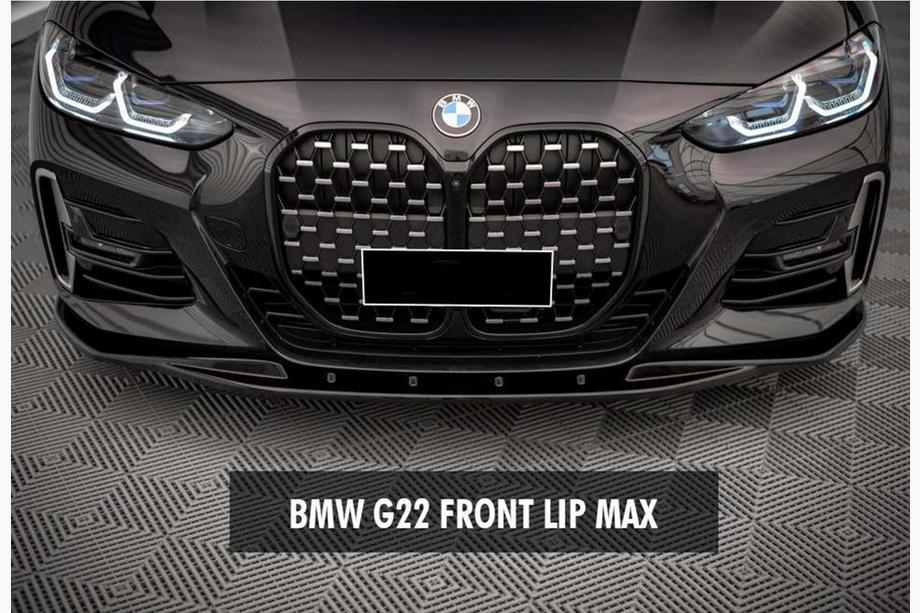 BMW 4-serie G22/23/26 2020– DPT V-1 front lip (til G22/G23, blank sort) Foto 1