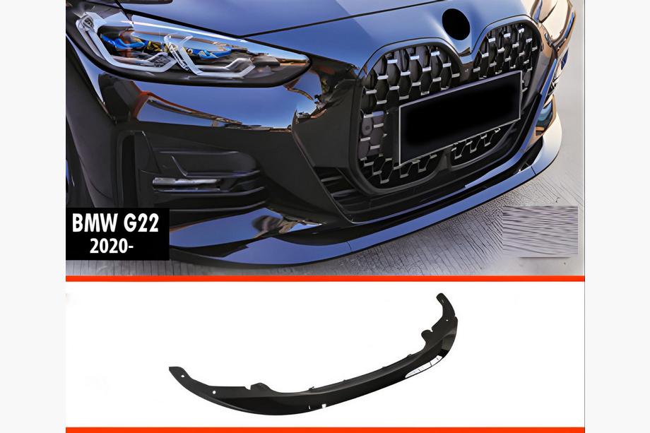 BMW 4-serie G22/23/26 2020– Forreste lipspoiler DPT V-2 (til G22/G23, blank sort) Foto 1