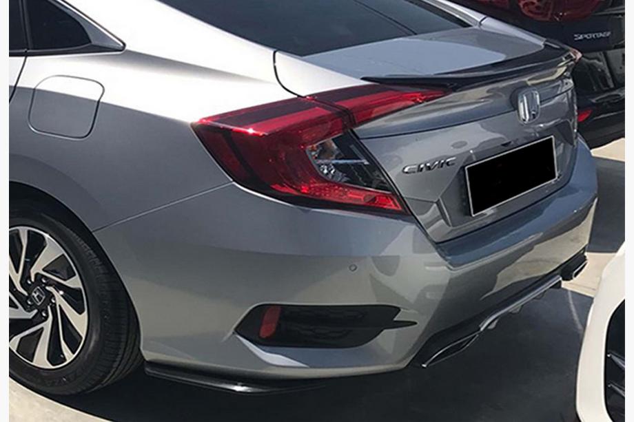 Honda Civic Sedan X 2016–2021 Bageste FLAP-tilføjelser DPT (blank sort) Image