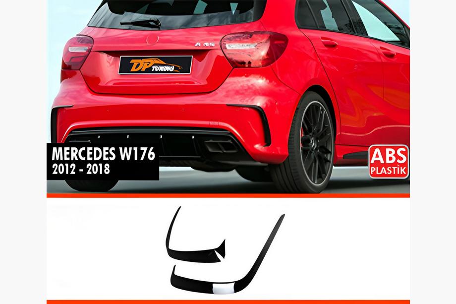 Mercedes A-Klasse W176 2012–2018 DPT bagspoiler-udtagsdæksler (blank sort) Image