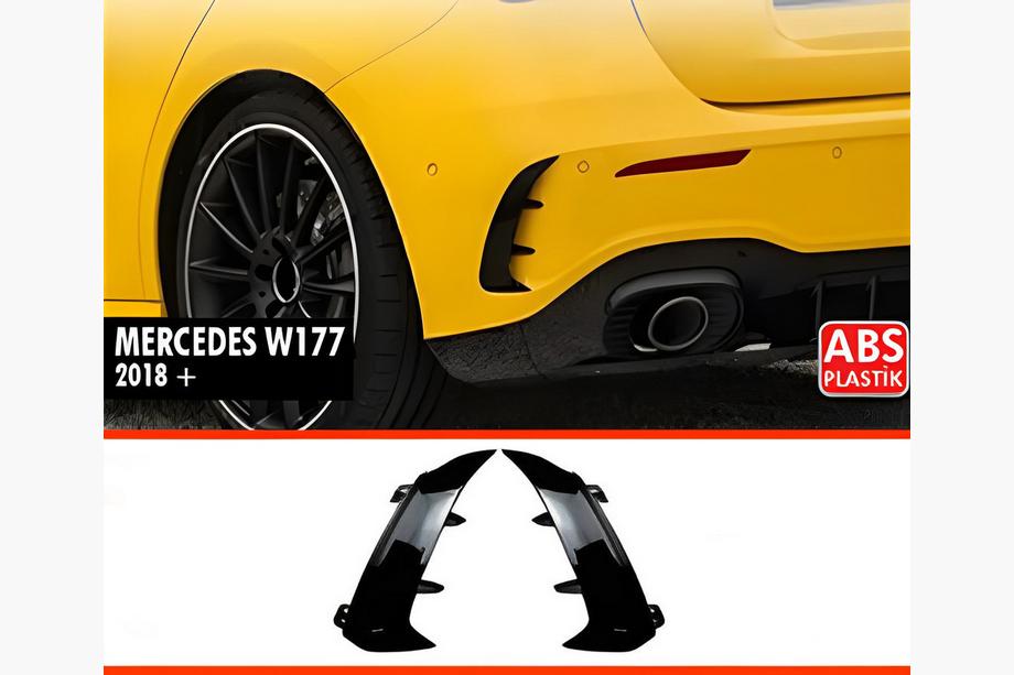 Mercedes A-klasse W177 2018– DPT bagspoiler-udtagsdæksler (blank sort) Image