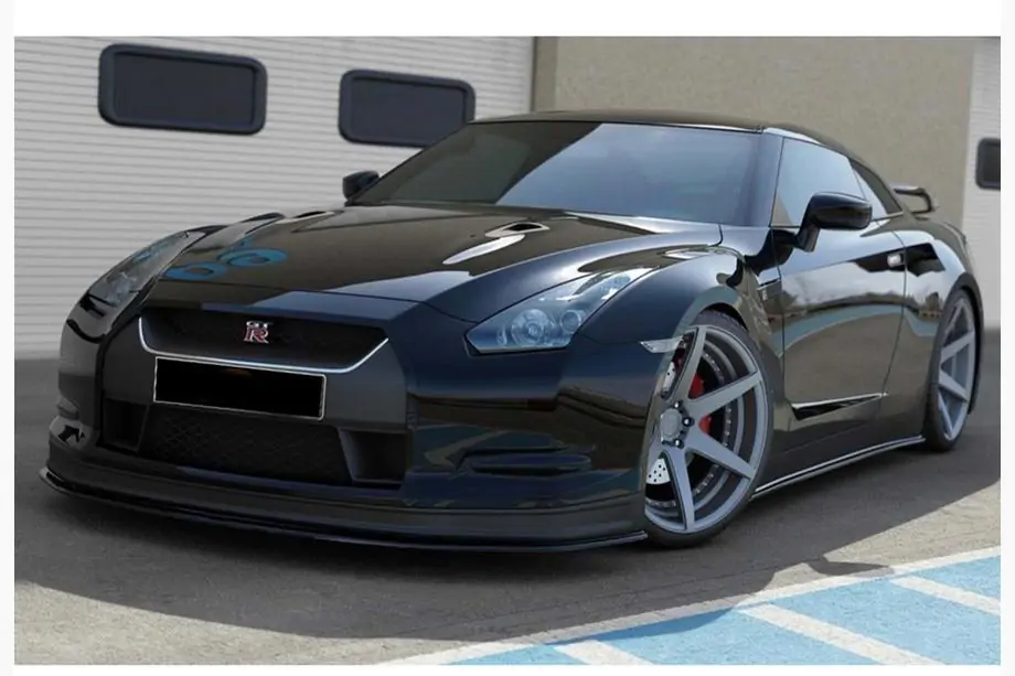 Nissan GT-R 2008–2025 DPT front kofangerlæbe (højglans sort) Foto 4