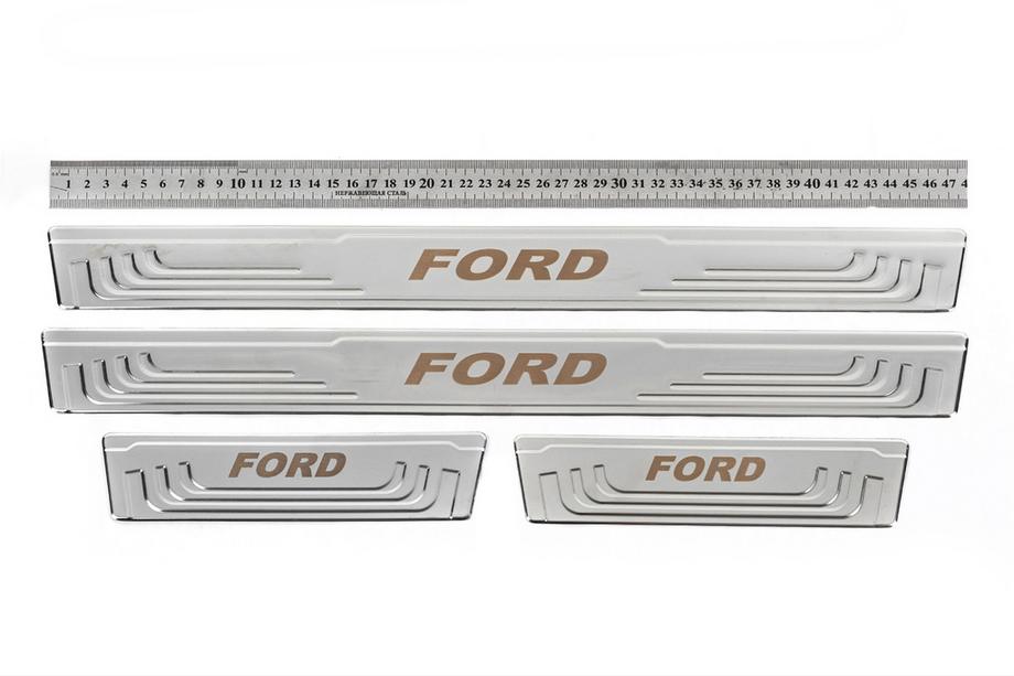Ford Universale dørtrinslister til Ford V-2 (4 stk., rustfrit stål) Image