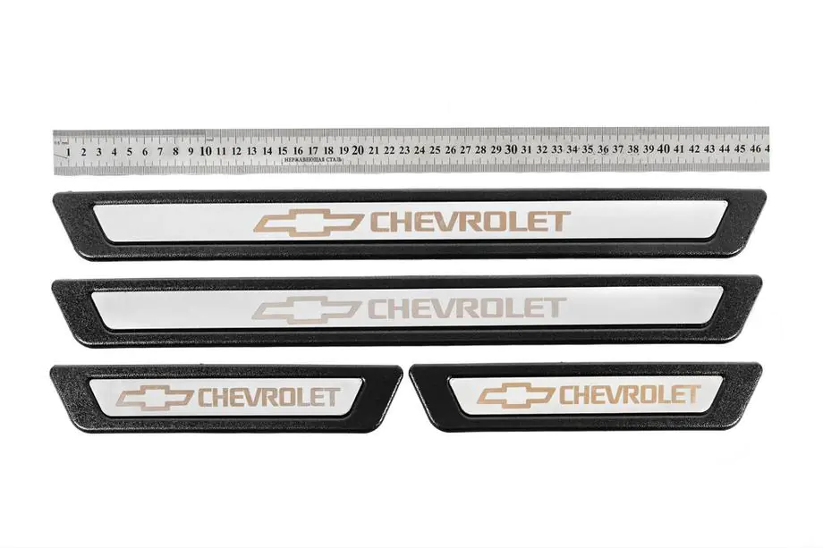 Chevrolet Universelle dørtrinslister Chevrolet V-3 (4 stk., rustfrit stål) Image