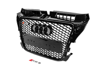 Audi A3 2003–2012 RS-style frontgrill (2008-2012, sort med krom) foto 2