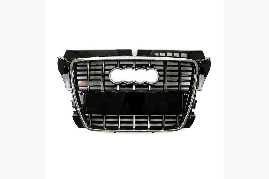 Audi A3 2003–2012 Frontgrill S-style (2008-2012, sort med krom) Image