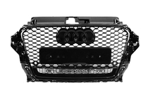 Audi A3 2012–2020 Frontgrill i RS-stil med Quattro-tekst (2012-2016, sort) foto 1