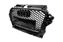 Audi A3 2012–2020 Frontgrill i RS-stil med Quattro-tekst (2012-2016, sort) foto 2