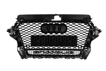 Audi A3 2012–2020 Frontgrill i RS-stil med Quattro-tekst (2012-2016, sort) foto 4