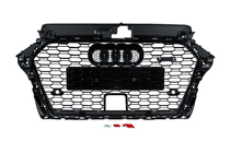 Audi A3 2012–2020 Frontgrill i RS-stil (2016-2020, sort/grå) foto 4