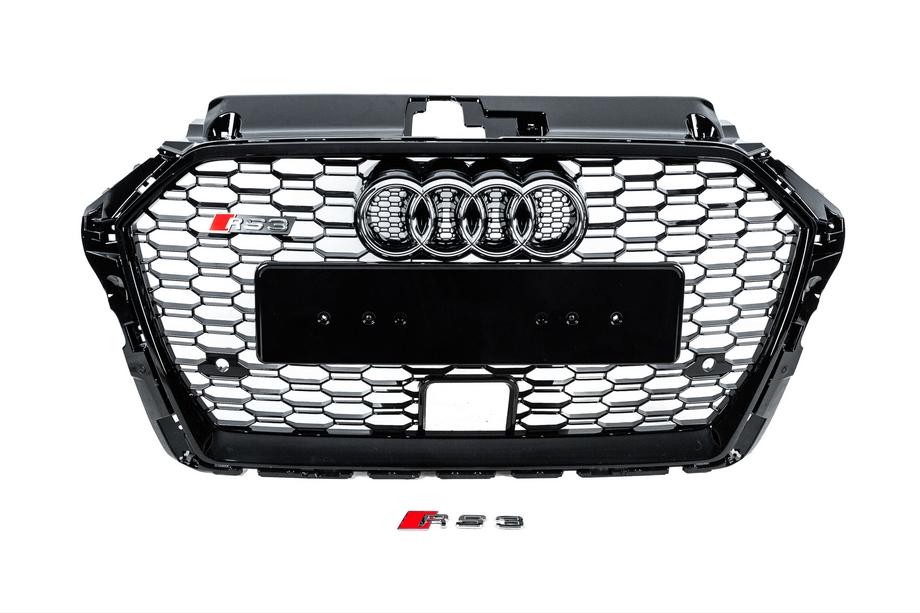 Audi A3 2012–2020 Frontgrill i RS-stil (2016-2020, sort/grå) Image