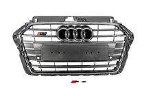 Audi A3 2012–2020 Frontgrill S-style (2016-2020, grå med krom) foto 1