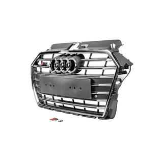 Frontgrill S-style (2016-2020, grå med krom) foto 2